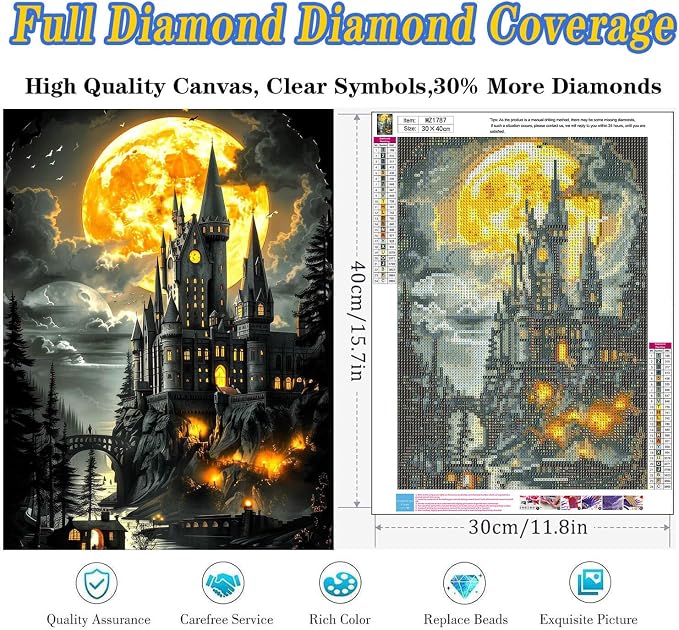 Diamond Art Kits for Adults, Full Drill Castle Diamond Painting Kits for Adults - Image 2