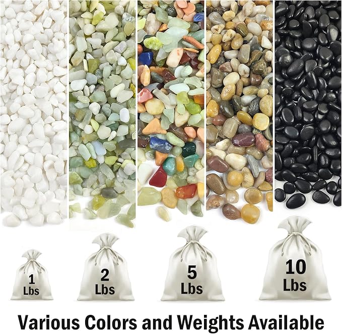 FANTIAN 5 lbs White Pebbles for Indoor Plants, 3/8 Inch Decorative White Gravel - Image 8