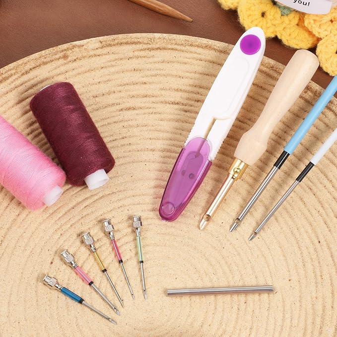 13 Pcs Punch Needle Kit Adjustable Embroidery Punch Needle Tool Set Wooden - Image 3