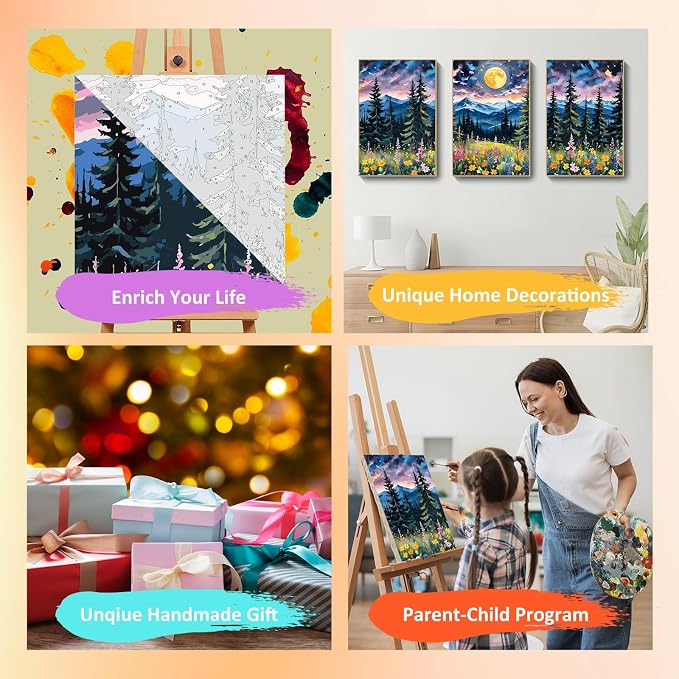 Mandun 3 Pack Paint by Numbers Kit - Image 6