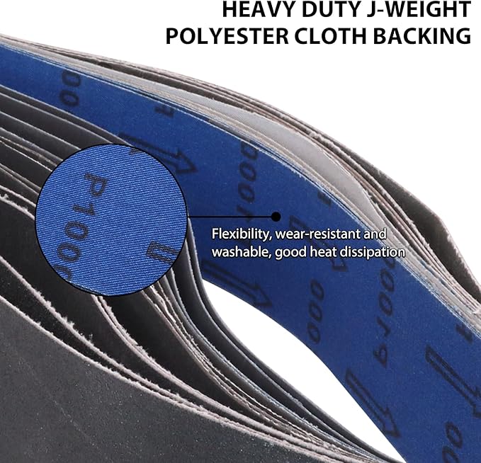 Taokyid 6 Pack 2 x 72 Inch Silicon Carbide Sanding Belts, 120, 240, 400, 600, 800, 1000 Assorted Grits 2x72 Inch Belt Sander Belts For Knife Sharpening and Metalworking, 2x72 Grinding Belt