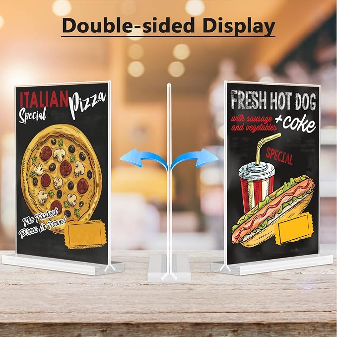 MaxGear Acrylic Sign Holder 8.5" x 11" Double Sided Acrylic Stand, 3 Pack | - Image 6