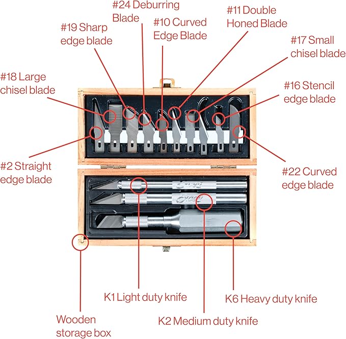 Excel Blades Craftsmen Set, 13-Piece Precision Craft Knife Set With Case – Includes Light To Heavy Duty Handles And Assorted Blades For Crafting, Scrapbooking, DIY, And Precision Cutting