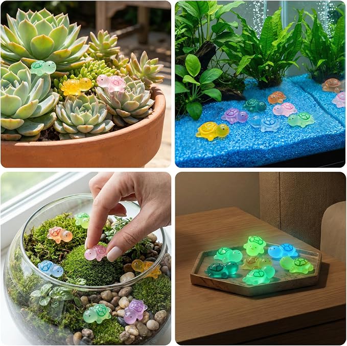 50 Pcs Mini Luminous Resin Turtle, Miniature Figurines, Tiny Turtle Figurines - Image 7