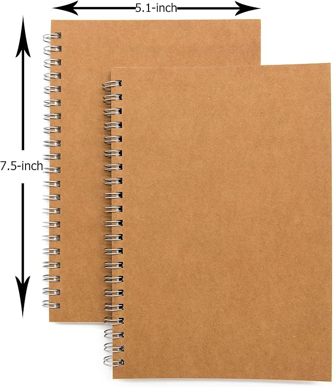 DSTELIN Blank Spiral Notebook, Soft Cover, Sketch book, 100 Pages / 50 Sheets - Image 3