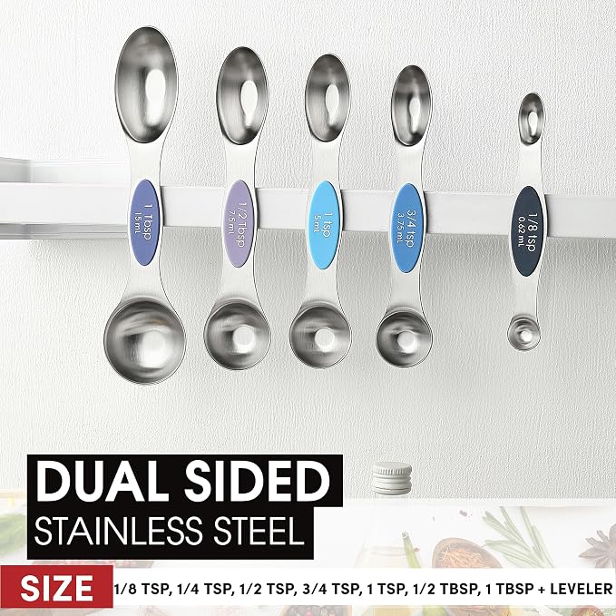 Spring Chef Stainless Steel Magnetic Measuring Spoons Set of 8 - Image 3