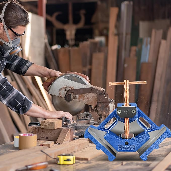 W045C Ductile Iron Welding Machine Angle Clamp, Heavy Duty Right Angle 90 Degrees Welding Clamps for Woodworking Corner Miter Clamp