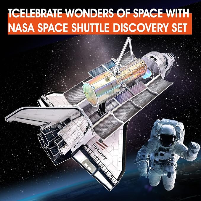 CubicFun NASA Space Shuttle Discovery 3D Puzzle Kit, 126 Pieces - Image 2