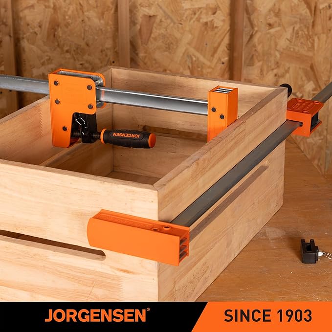 JORGENSEN 24-inch Bar Clamps, 90°Cabinet Master Parallel Jaw Bar Clamp Set, 2-pack
