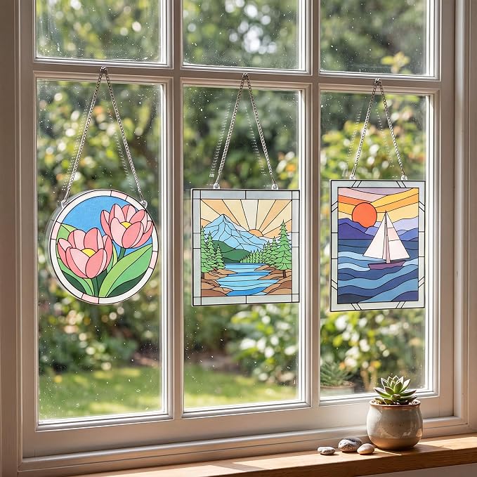 73 Pcs Scenery Stained Glass Painting Starter Kit - Image 3