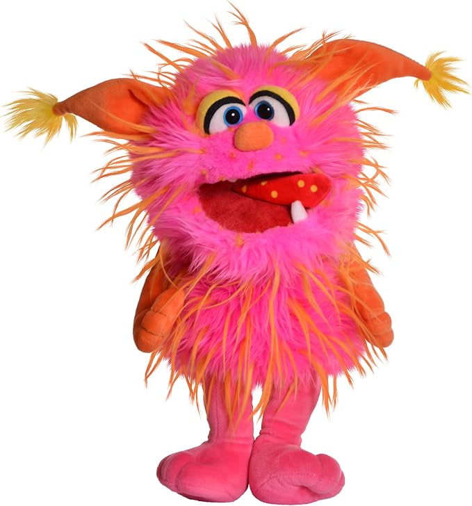 Living Puppets 15-Inch Plush Pink & Orange Friendly Monster Hand Puppet by PlayfulMinds-Toys