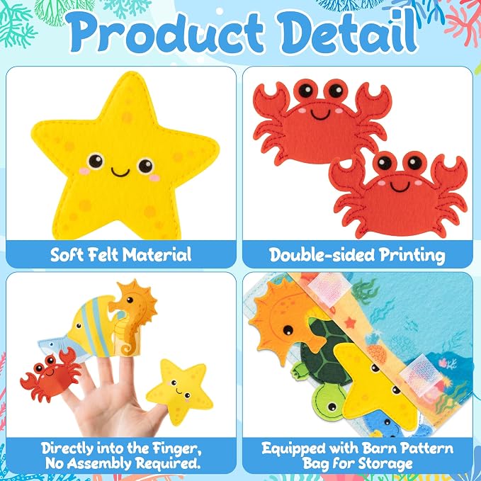 COcnny Sea Animal Finger Puppets - Image 4