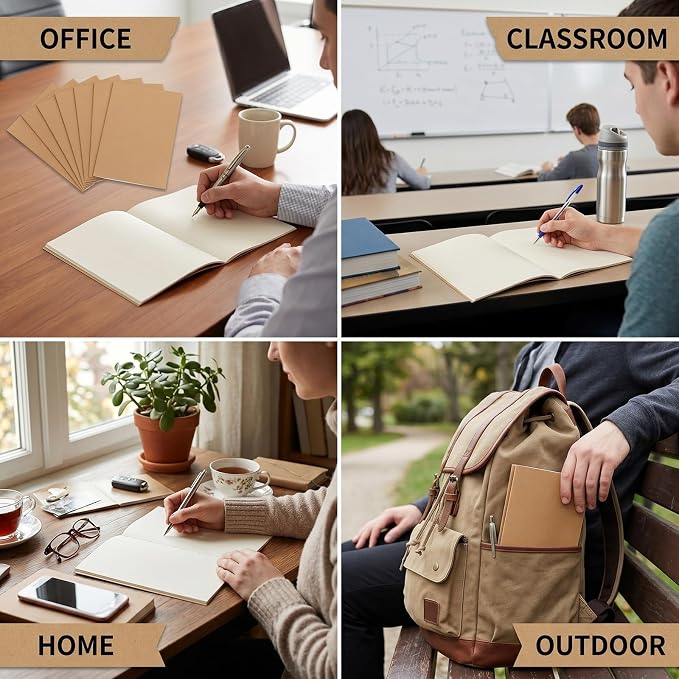 Nicunom 30 Pack A5 Kraft Notebooks, Bulk Blank Journals - Image 5