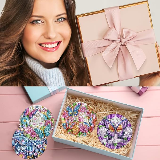 TDOOW Diamond Art Coasters 8 Pcs Diamond Painting Coasters Kits - Image 7