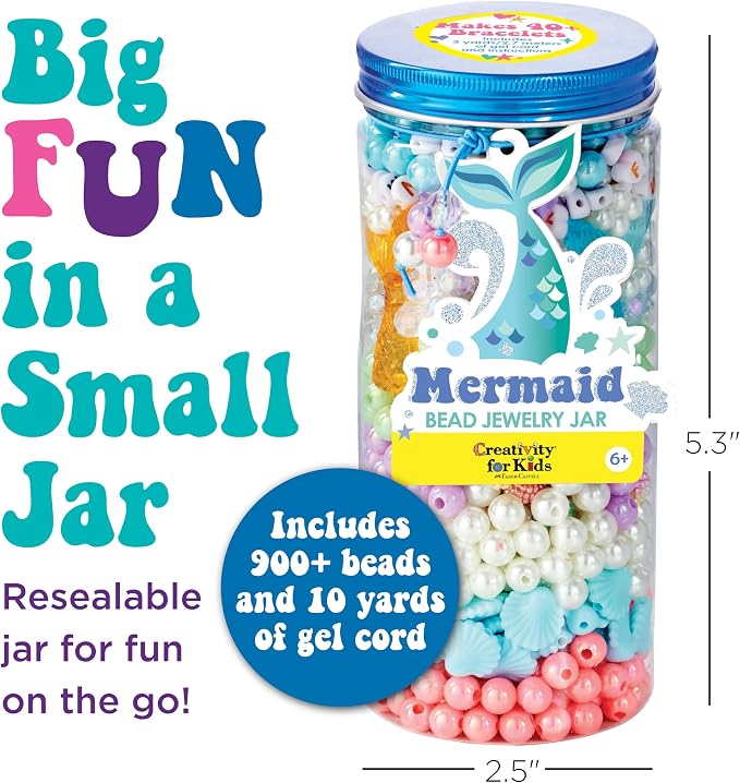 Creativity for Kids Mermaid Bead Jewelry Jar: Create 40+ Friendship Bracelets - Image 8