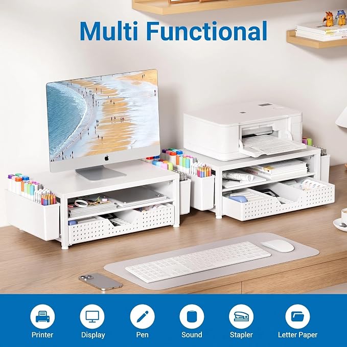 OPNICE Desk Organizers and Accessories, Computer Monitor Stand Riser - Image 4