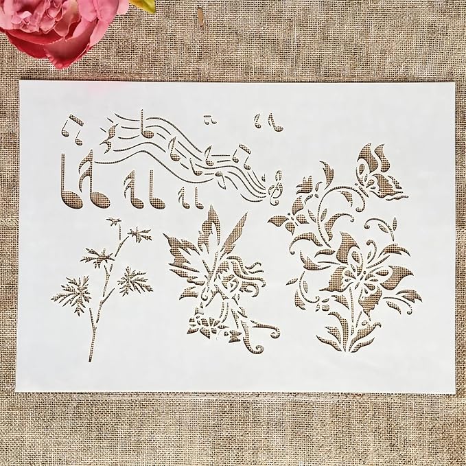TIAMECH A4 Reusable Music Notes Stencil by TIAMECH