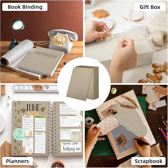 25CT 8.5x11 Inch Book Binding Boards Grey Chip board 2mm 80PT Thick Binder - Image 4