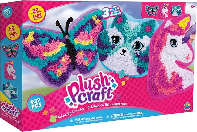 ORB PlushCraft DIY Unicorn, Cat Pillow Gift Set 3 Pack Craft Kit - Image 5
