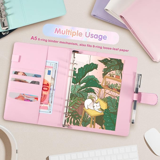 A5 Kpop Photocard Binder with 30 Pack 4-Pocket Card Pages, 6 Ring A5 Binder - Image 7