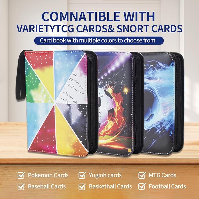 Card Binder – 400 Capacity, Zippered Trading Card Holder - Image 6