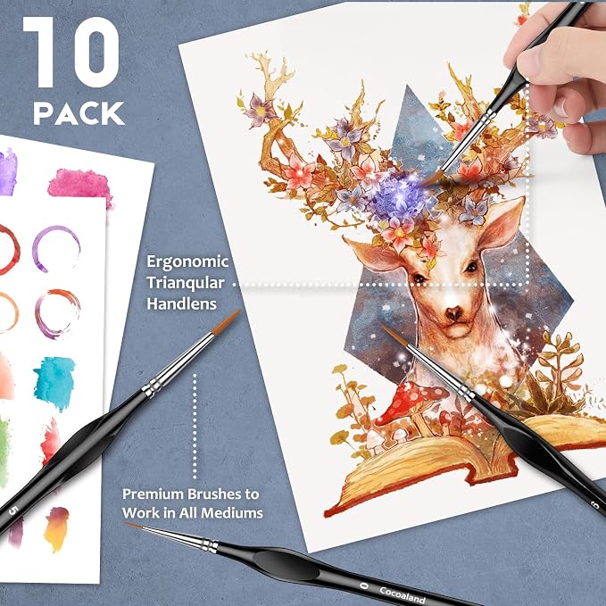 10Pcs Micro Paint Brushes Set - Image 6