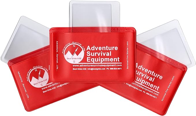 Best Glide ASE Credit Card Size Fresnel Lens Fire Starter and Magnifier Lenses by Best+Glide+ASE