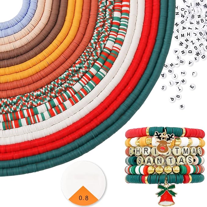 ADIIL 7200pcs Clay Beads Bracelet Making Kit, 6mm Polymer Heishi Beads by ADIIL