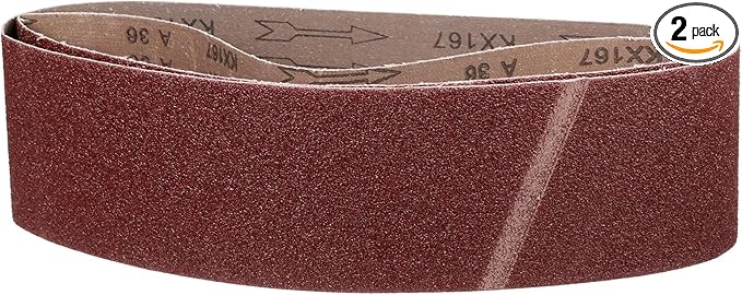 6 x 48 Inch Sanding Belt, 2 Pcs 36 Grit Knife Sharpener Belts Work Sharpening for Belt Sander Knife Carving Tool Metal Working