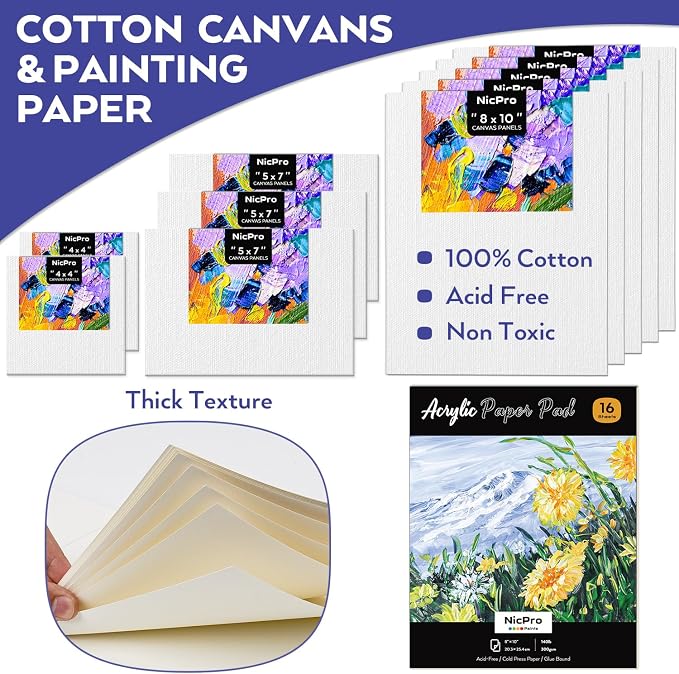 Nicpro Acrylic Paint Canvas Set - Image 4