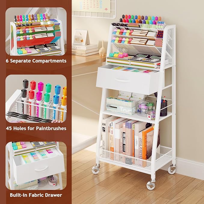 Homsorout 3 Tier Rolling Cart - Image 3