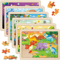 SYNARRY Wooden Puzzles for Kids Ages 4-6, 6 Packs 60 PCs Jigsaw Puzzles by SYNARRY