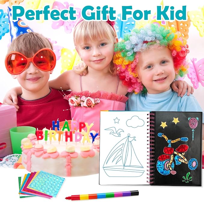 FUNNYB&G Foil Art Craft Kit for Boys 4-10 Years Old: Mess-Free & No-Glue - Image 8