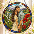 Personalized Couples Photo Faux Stained Glass Sun Catcher, Photo Couple by Noni