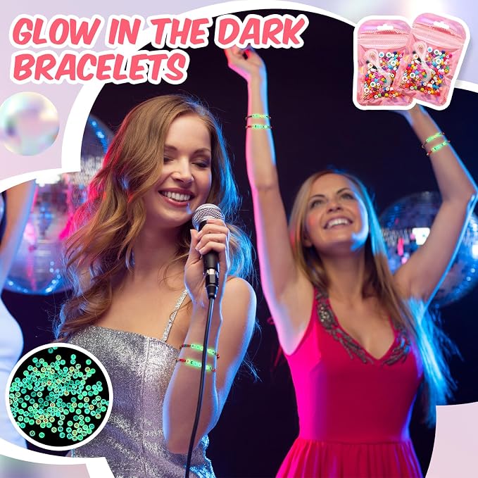 Kenning 24 Set Friendship Bracelet Making Kits Glow in The Dark Letter Beads - Image 5