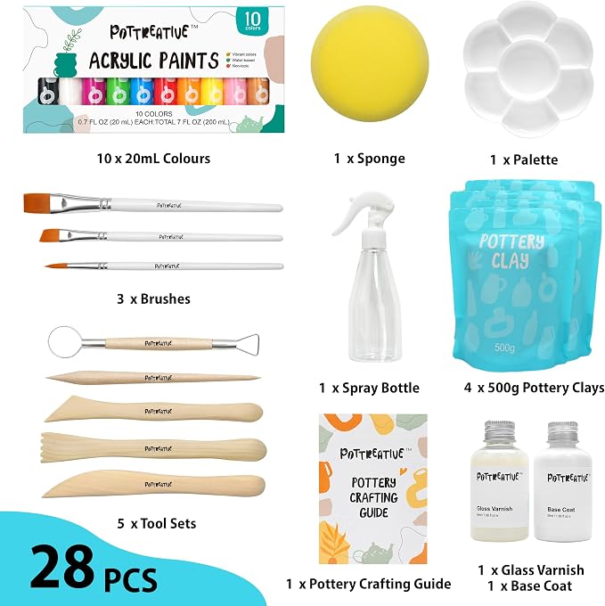 POTTREATIVE Air Dry Clay Pottery Kit - Image 3