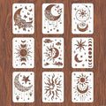 INFUNLY 9PCS/Set Sun Moon Wall Stencils by INFUNLY