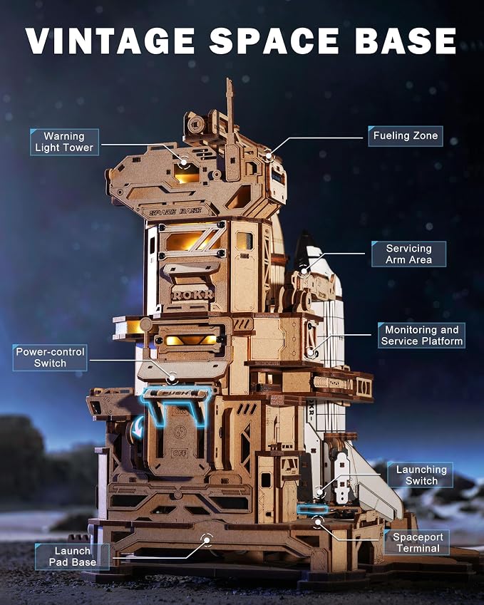 ROKR 3D Puzzles for Adults Space Shuttle, Interactive DIY Building Model - Image 3