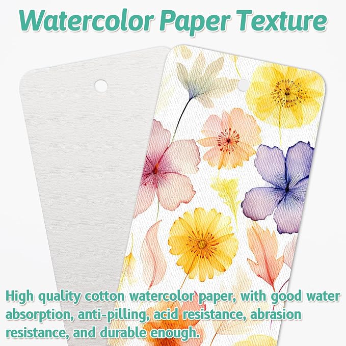DSYIL 100 Sets Watercolor Paper Bookmarks - Image 2