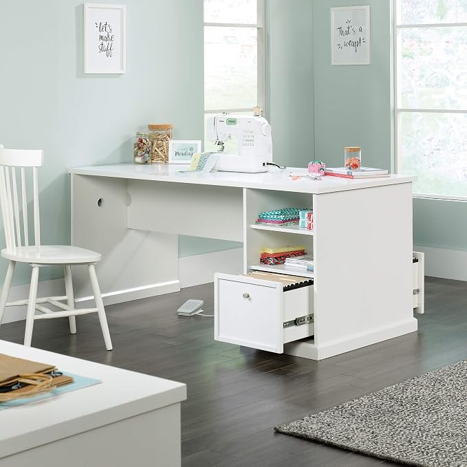 Sauder Craft Pro Series Craft Table/ Pantry cabinets, in White finish - Image 5