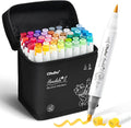 Ohuhu Alcohol Markers 48 Colors Brush& Soft Chisel AP Certified Refillable | by Ohuhu