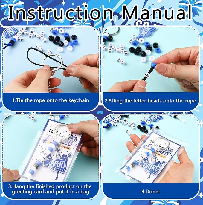 Suncalla 996 Pcs 24 Set Cheer Keychain Making Kit DIY Key Chain Crafts - Image 3