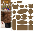 Azobur Down Jacket Repair Patches-Waterproof, Self-Adhesive,Nylon Fabric Patches for Puffy Jackets, Rain and Snow Gear, Tents, Sleeping Bag and More(Brown，2pcs)
