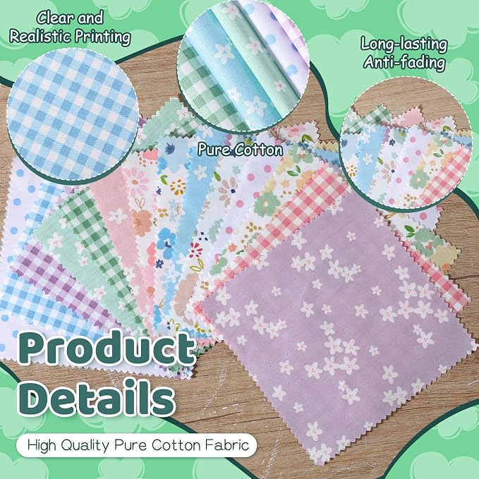 84 Pcs Floral Charm Packs for Quiltings, Cotton Quilting Fabric Bundles - Image 4