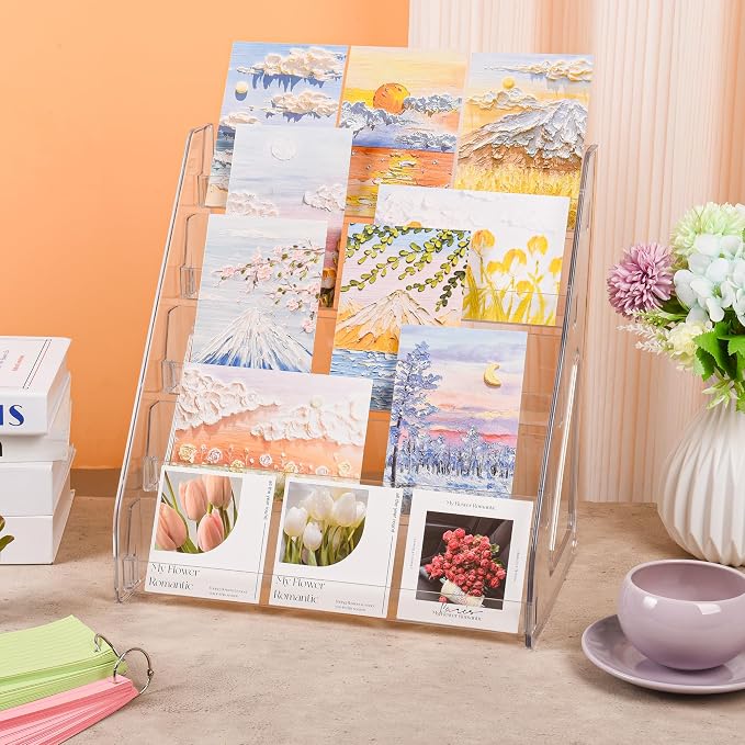 CELSOL 2 Pack Elevated 5 Tier Clear Acrylic Card Display Stand - Image 4