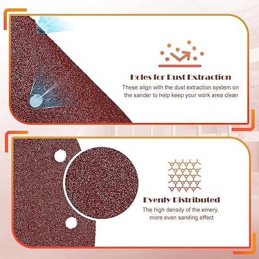 40 Grit Mouse Sander Sandpaper, Jamiikury 5 Hole Detail Sander Sandpaper Palm Sander Paper Mouse Sanding Pads Hook and Loop Sanding Sheets - Pack of 20