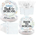 168 Pcs Back to School Party Decorations Notebook Print Plates Napkins Cups by Greencian