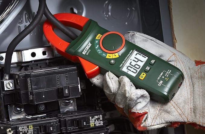 Extech MA445 400A True RMS AC/DC Clamp Meter with NCV Detector, 1.2" Jaw Opening, Backlit Dual Display, 40,000 Count Multimeter, Inrush Current, Frequency, Duty Cycle, Diode & Continuity Tester