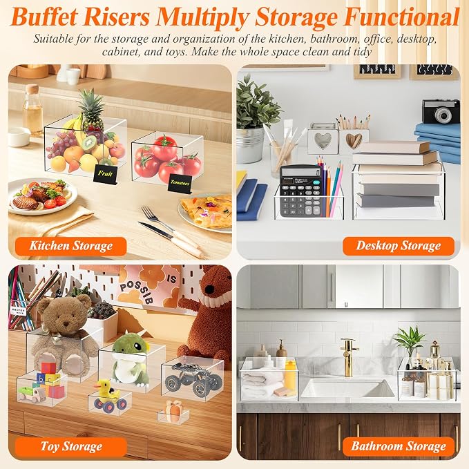 8 Pcs Clear Acrylic Buffet Risers - Image 6