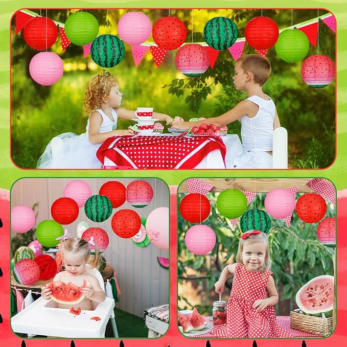 Panelee 12 Pcs Watermelon Summer Party Decorations 8 Inch Watermelon Hanging - Image 6